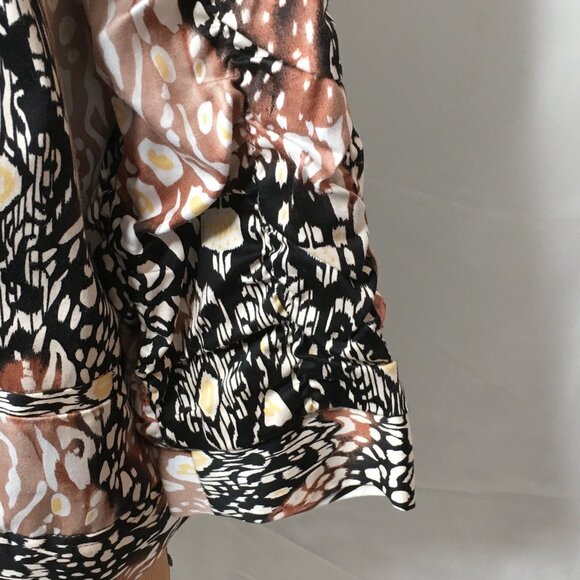 Erin London Jacket Leopard Lightweight Tailored Zip Lined Standup Collar Large - Picture 6 of 12